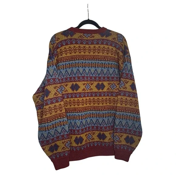 Brettons Private Label Vintage Wool Sweater Mens XL Fair Isle Pattern Woolmark